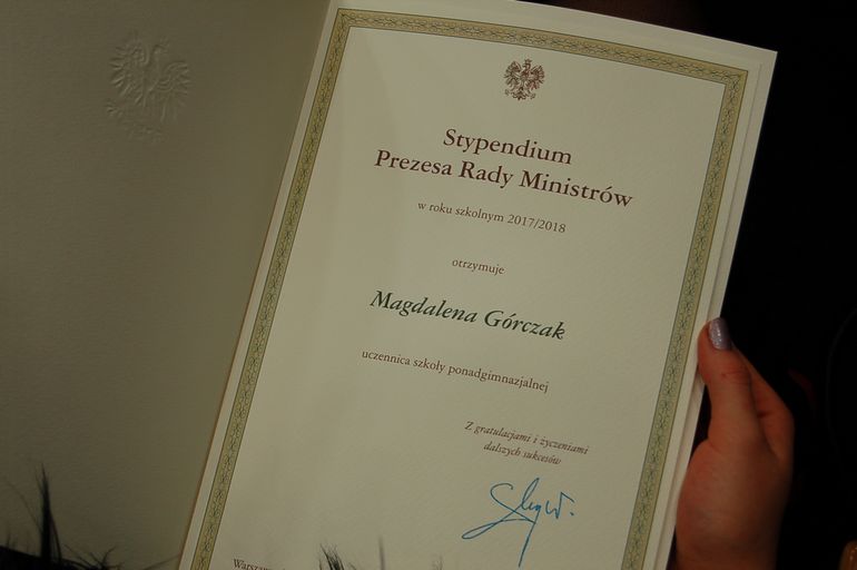 Stypendium Prezesa Rady Ministrw dla Magdy Grczak